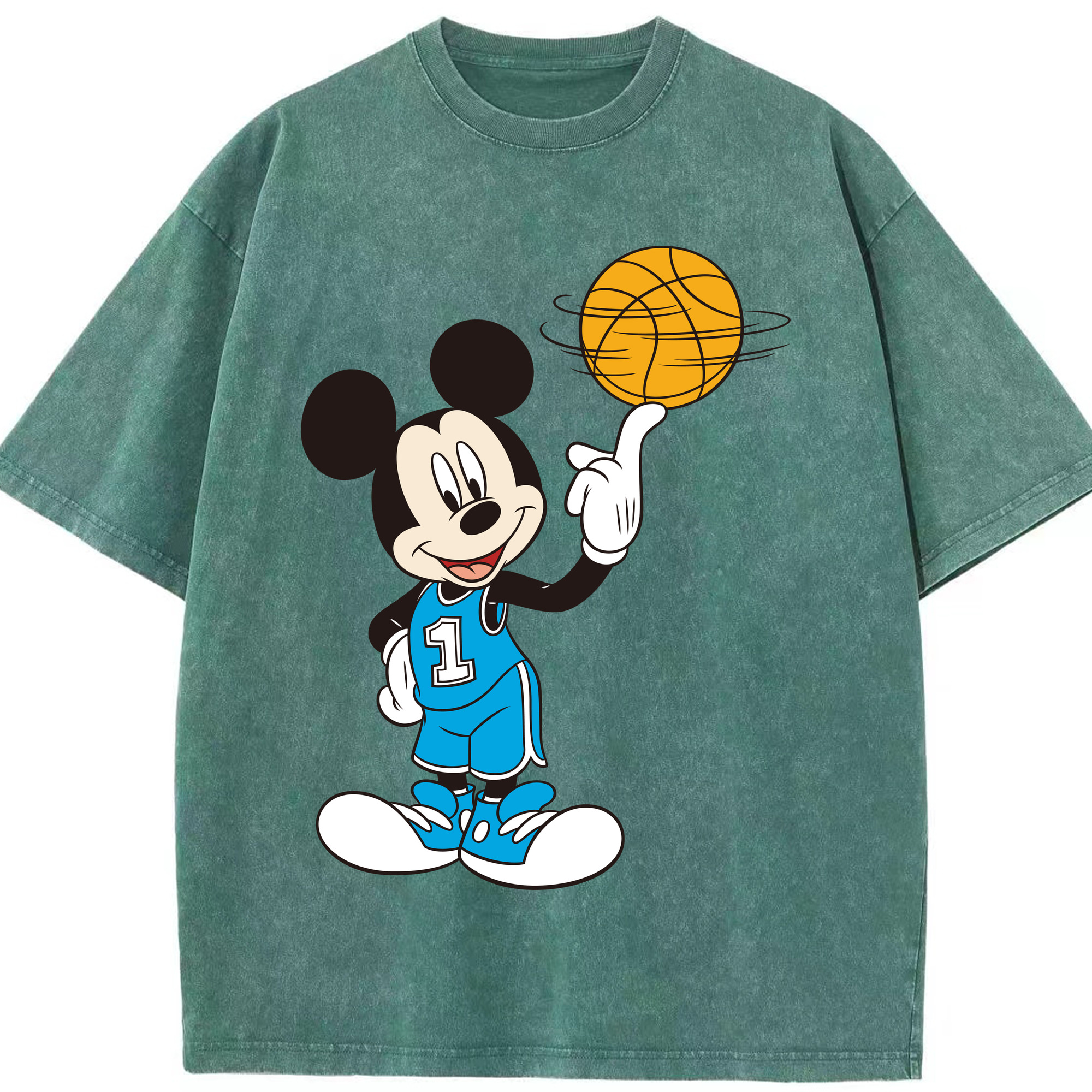 （画像用） ミッキーマウス Mickey Mouse 綿100% ヴィンテージ風 半袖Tシャツ（フロントプリント）